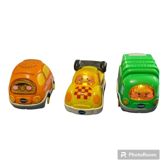 Vtech Go Go Smart Wheels Lot Of 3 Vehicles Van,Race Car, Garbage Truck..Works - Picture 1 of 16